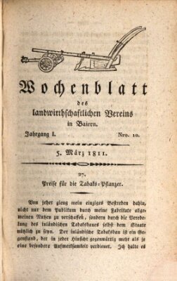 Wochenblatt des Landwirtschaftlichen Vereins in Bayern Dienstag 5. März 1811