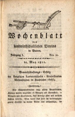 Wochenblatt des Landwirtschaftlichen Vereins in Bayern Dienstag 21. Mai 1811