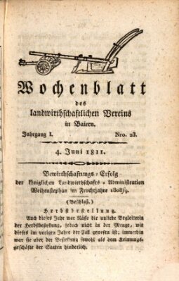 Wochenblatt des Landwirtschaftlichen Vereins in Bayern Dienstag 4. Juni 1811