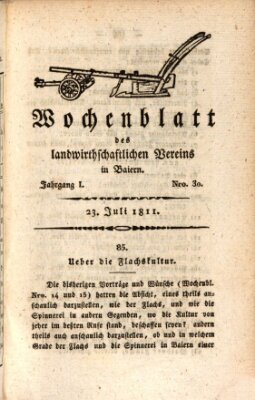 Wochenblatt des Landwirtschaftlichen Vereins in Bayern Dienstag 23. Juli 1811