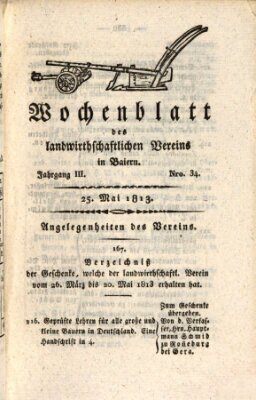 Wochenblatt des Landwirtschaftlichen Vereins in Bayern Dienstag 25. Mai 1813