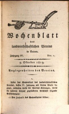 Wochenblatt des Landwirtschaftlichen Vereins in Bayern Dienstag 5. Oktober 1813