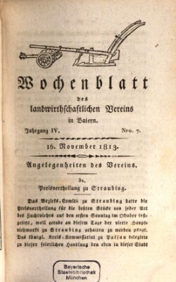 Wochenblatt des Landwirtschaftlichen Vereins in Bayern Dienstag 16. November 1813