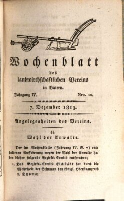 Wochenblatt des Landwirtschaftlichen Vereins in Bayern Dienstag 7. Dezember 1813