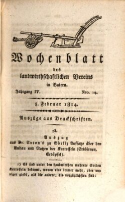 Wochenblatt des Landwirtschaftlichen Vereins in Bayern Dienstag 8. Februar 1814