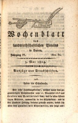 Wochenblatt des Landwirtschaftlichen Vereins in Bayern Dienstag 3. Mai 1814