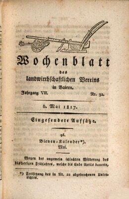 Wochenblatt des Landwirtschaftlichen Vereins in Bayern Dienstag 6. Mai 1817