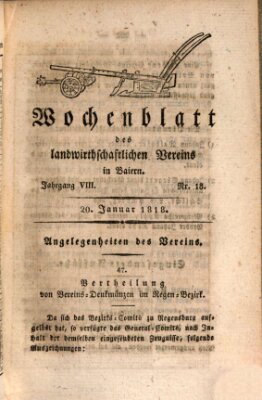 Wochenblatt des Landwirtschaftlichen Vereins in Bayern Dienstag 20. Januar 1818