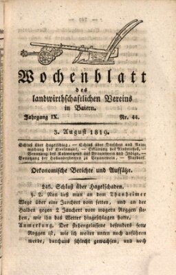 Wochenblatt des Landwirtschaftlichen Vereins in Bayern Dienstag 3. August 1819