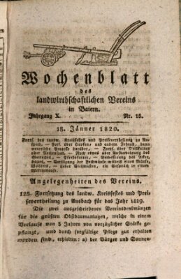 Wochenblatt des Landwirtschaftlichen Vereins in Bayern Dienstag 18. Januar 1820