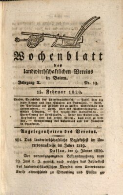 Wochenblatt des Landwirtschaftlichen Vereins in Bayern Dienstag 15. Februar 1820