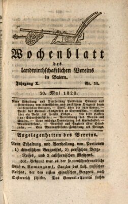 Wochenblatt des Landwirtschaftlichen Vereins in Bayern Dienstag 30. Mai 1820