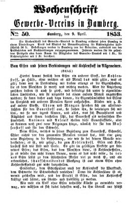 Wochenschrift des Gewerbe-Vereins Bamberg Samstag 9. April 1853