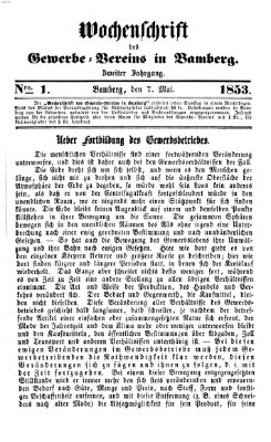 Wochenschrift des Gewerbe-Vereins Bamberg Samstag 7. Mai 1853