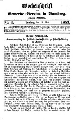 Wochenschrift des Gewerbe-Vereins Bamberg Samstag 14. Mai 1853