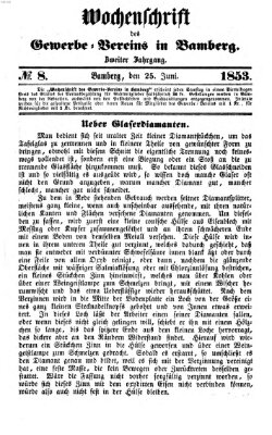 Wochenschrift des Gewerbe-Vereins Bamberg Samstag 25. Juni 1853