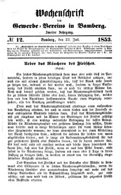 Wochenschrift des Gewerbe-Vereins Bamberg Samstag 23. Juli 1853