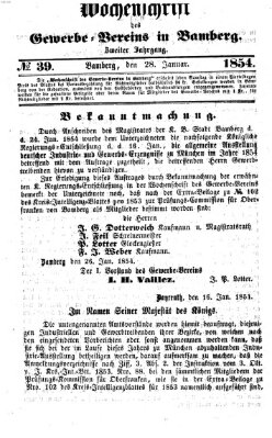 Wochenschrift des Gewerbe-Vereins Bamberg Samstag 28. Januar 1854