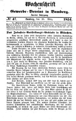 Wochenschrift des Gewerbe-Vereins Bamberg Samstag 25. März 1854