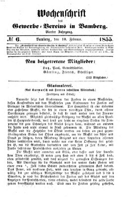 Wochenschrift des Gewerbe-Vereins Bamberg Samstag 10. Februar 1855