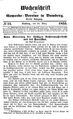 Wochenschrift des Gewerbe-Vereins Bamberg Samstag 24. März 1855