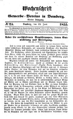 Wochenschrift des Gewerbe-Vereins Bamberg Samstag 23. Juni 1855