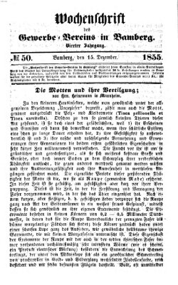 Wochenschrift des Gewerbe-Vereins Bamberg Samstag 15. Dezember 1855