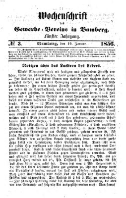 Wochenschrift des Gewerbe-Vereins Bamberg Samstag 19. Januar 1856