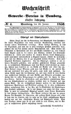 Wochenschrift des Gewerbe-Vereins Bamberg Samstag 26. Januar 1856