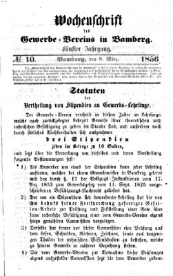 Wochenschrift des Gewerbe-Vereins Bamberg Samstag 8. März 1856