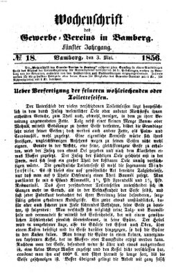 Wochenschrift des Gewerbe-Vereins Bamberg Samstag 3. Mai 1856