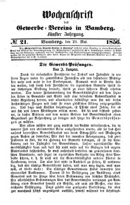 Wochenschrift des Gewerbe-Vereins Bamberg Samstag 24. Mai 1856