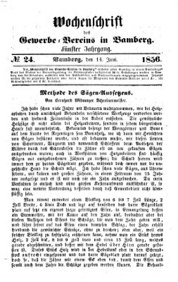 Wochenschrift des Gewerbe-Vereins Bamberg Samstag 14. Juni 1856