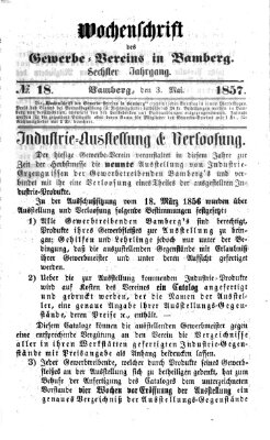 Wochenschrift des Gewerbe-Vereins Bamberg Sonntag 3. Mai 1857