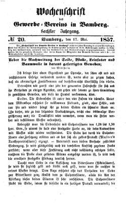 Wochenschrift des Gewerbe-Vereins Bamberg Sonntag 17. Mai 1857