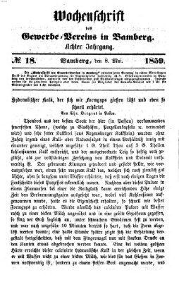 Wochenschrift des Gewerbe-Vereins Bamberg Sonntag 8. Mai 1859