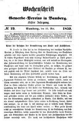 Wochenschrift des Gewerbe-Vereins Bamberg Sonntag 15. Mai 1859