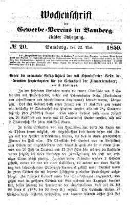 Wochenschrift des Gewerbe-Vereins Bamberg Sonntag 22. Mai 1859