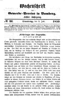 Wochenschrift des Gewerbe-Vereins Bamberg Sonntag 3. Juli 1859