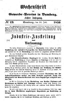 Wochenschrift des Gewerbe-Vereins Bamberg Sonntag 24. Juli 1859