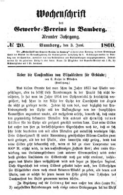 Wochenschrift des Gewerbe-Vereins Bamberg Sonntag 3. Juni 1860