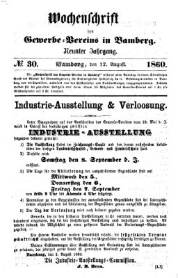 Wochenschrift des Gewerbe-Vereins Bamberg Sonntag 12. August 1860