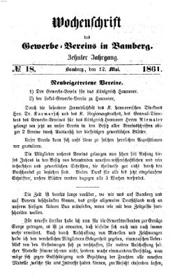 Wochenschrift des Gewerbe-Vereins Bamberg Sonntag 12. Mai 1861