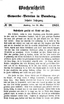 Wochenschrift des Gewerbe-Vereins Bamberg Sonntag 26. Mai 1861