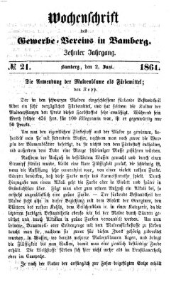 Wochenschrift des Gewerbe-Vereins Bamberg Sonntag 2. Juni 1861