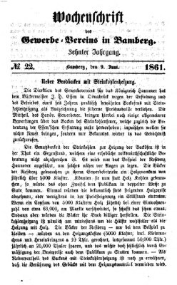 Wochenschrift des Gewerbe-Vereins Bamberg Sonntag 9. Juni 1861