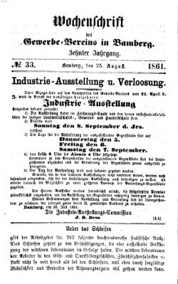 Wochenschrift des Gewerbe-Vereins Bamberg Sonntag 25. August 1861