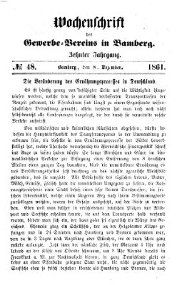 Wochenschrift des Gewerbe-Vereins Bamberg Sonntag 8. Dezember 1861