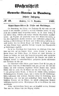 Wochenschrift des Gewerbe-Vereins Bamberg Sonntag 15. Dezember 1861