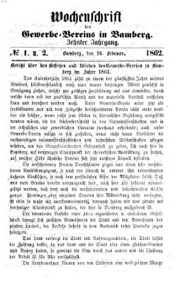 Wochenschrift des Gewerbe-Vereins Bamberg Sonntag 16. Februar 1862